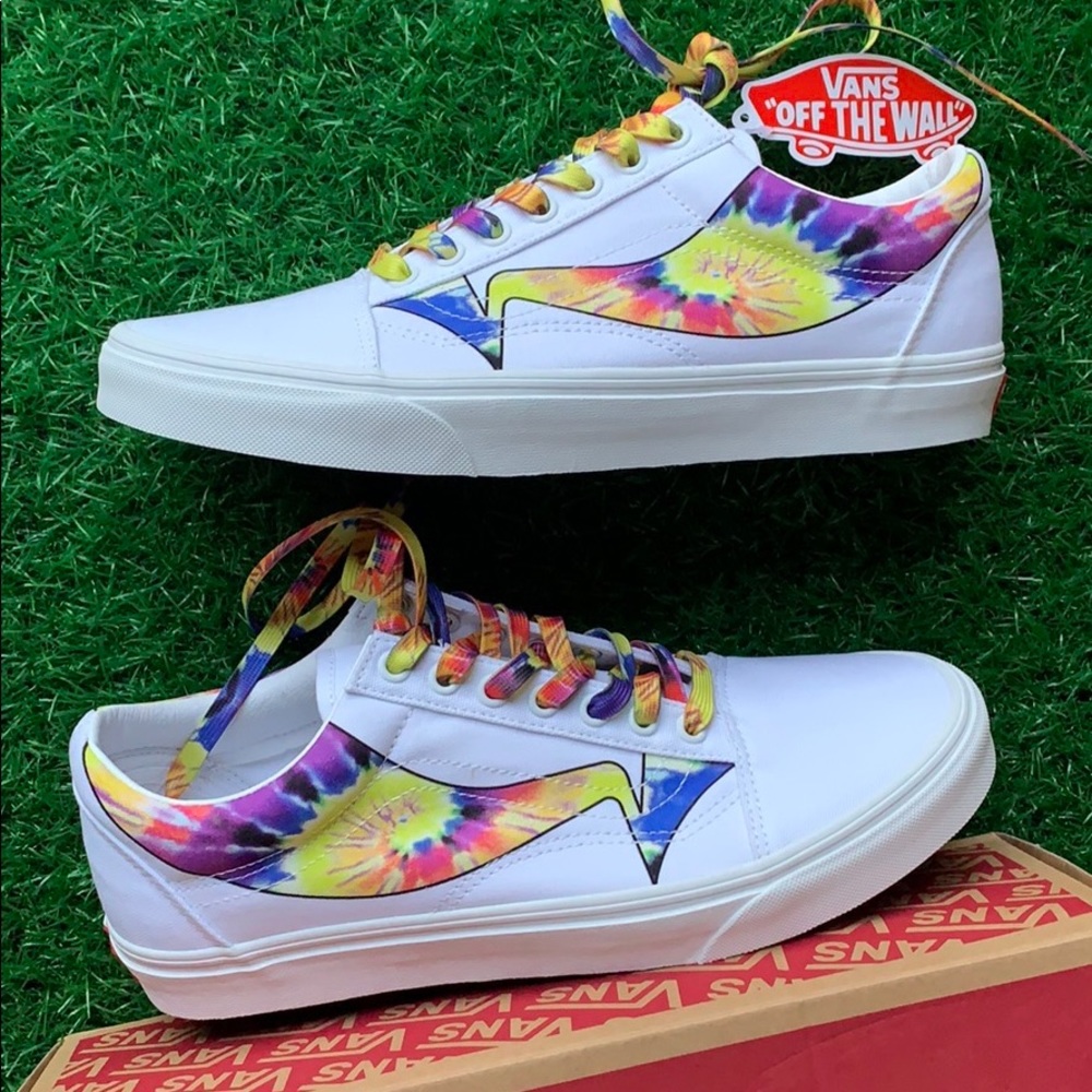VANS OLD SKOOL WARP TRUE WHITE/TIE DYE WMNS - Picture 13 of 16